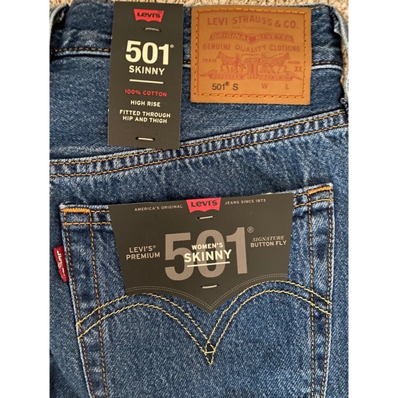 High Rise Skinny Levi’s Jeans Button Fly Size 4 NWT - Picture 2 of 5